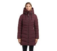 khujo Damen langer Wintermantel warmer Steppmantel mit großer verstellbarer Kapuze Tuhani5 Moscato Red Gr. XL