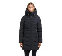 khujo Damen langer Wintermantel warmer Steppmantel mit großer verstellbarer Kapuze Tuhani5 Port Blue Gr. XL