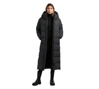 khujo Damen langer Wintermantel warmer Steppmantel mit magnetischer Blende, abnehmbarer Kapuze und Gehschlitzen Dote2 Obrage Grey Gr. L