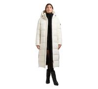 khujo Damen langer Wintermantel warmer Steppmantel mit magnetischer Blende, abnehmbarer Kapuze und Gehschlitzen Dote2 Luna White Gr. M