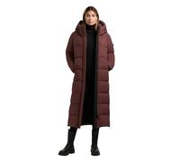 khujo Damen langer Wintermantel warmer Steppmantel mit magnetischer Blende, abnehmbarer Kapuze und Gehschlitzen Dote2 Moscato Red Gr. XXL