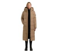 khujo Damen langer Wintermantel warmer Steppmantel mit magnetischer Blende, abnehmbarer Kapuze und Gehschlitzen Dote2 Cookie Beige Gr. XL