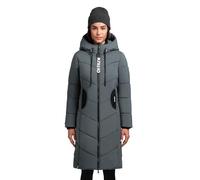 Wintermantel KHUJO "Aribay4 Light-YM", Damen, Gr. M (38), grün, Obermaterial: 100% Polyester, Innenfutter: 100% Polyester, Wattierung: 100% Polyester, tailliert knielang, hoch geschlossener Ausschnitt