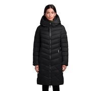 khujo Damen Langer Wintermantel warmer Steppmantel mit Schlüsselanhängerund verstellbarer Kapuze Odana3-YM Black Gr. L