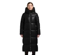 Steppmantel KHUJO "Destiny", Damen, Gr. S (36), schwarz, Obermaterial: 100% Polyurethan; Innenfutter: 100% Polyester; Wattierung: 100% Polyester; Beschichtung: 100% Polyurethan, gerade wadenlang, hoch