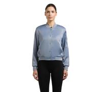 khujo Damen leichte Bomberjacke mit Druckknopfleiste kurze Übergangsjacke im Collegejacken-Style Tami Misty Blue Gr. XS