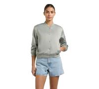 khujo Damen leichte Bomberjacke mit Druckknopfleiste kurze Übergangsjacke im Collegejacken-Style Tami Cloud Green Gr. XXL