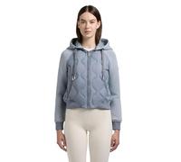 khujo Damen leichte Übergangsjacke kurze gesteppte Bomberjacke mit abnehmbarer Kapuze Malaya Misty Blue Gr. XS