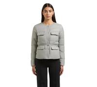 khujo Damen leichte Übergangsjacke kurze Jacke elegante Steppjacke mit Taillengürtel und Pattentaschen Cinnia Cloud Green Gr. S