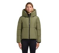 khujo Damen warme Winterjacke Kurze Steppjacke mit hohem Kragen und Verstellbarer Kapuze Audrey Matt Fern Green Gr. S