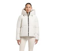 khujo Damen warme Winterjacke Kurze Steppjacke mit hohem Kragen und Verstellbarer Kapuze Audrey Matt Luna White Gr. XL