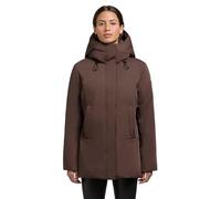 khujo Damen warme Winterjacke mit gesteppter Rückseite, verstellbarer Kapuze, Taillenzugband und innenliegenden abnehmbaren Rucksack-Trägern Palla-YM Dark Brown Gr. XL