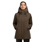 khujo Damen warme Winterjacke mit gesteppter Rückseite, verstellbarer Kapuze, Taillenzugband und innenliegenden abnehmbaren Rucksack-Trägern Palla-YM Old Green Gr. M