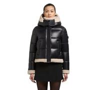 khujo Damen warme Winterjacke mit Plüschelementen und abnehmbarer Kapuze Nessie2 Black Gr. L