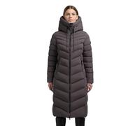 khujo Damen warmer Winter Steppmantel lange Winterjacke Wintermantel mit verstellbarer Kapuze Stoane2 Graphite Grey Gr. XL