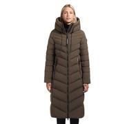 Steppjacke KHUJO "Stoane2", Damen, Gr. S (36), khaki, Material: 100% Nylon, normal knielang, hoch geschlossener Ausschnitt, elastischer Bund, Jacken Steppjacke, Winterjacke mit Kapuze (85117568-S) kha