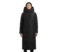 khujo Damen warmer Wintermantel lang Steppmantel mit großer Kapuze Soulani5 Matt Black Gr. XL