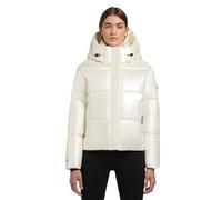 Steppjacke KHUJO "Devina Shiny-YM", Damen, Gr. XS (34), weiß (sanftes weiß), Obermaterial: 50% Polyurethan, 50% Polyester, Futter: 100% Nylon, Wattierung: 100% Polyester, modisch, weit hüftbedeckend,
