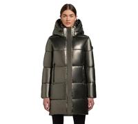 Steppmantel KHUJO "Haya Shiny-YM", Damen, Gr. XS (34), braun, Obermaterial: 100% Polyester, Beschichtung: 100% Polyurethan, Futter: 100% Nylon, Wattierung: 100% Polyester, Basic, gerade ca. Mitte Ober