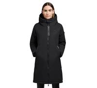 khujo Damen Wintermantel Parka Warmer Kurzmantel lang mit großer Kapuze Yaak3-YM Black Gr. XS
