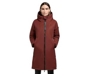khujo Damen Wintermantel Parka Warmer Kurzmantel lang mit großer Kapuze Yaak3-YM Coconut Brown Gr. L