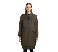 khujo Damen Wintermantel warme extralange schimmernde Bomberjacke Lulu Forest Green Gr. XL