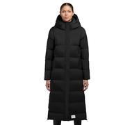 khujo Damen Wintermantel warmer langer Steppmantel mit Kapuze und seitlichen Gehschlitzen Mayla2-YM Black Gr. XS