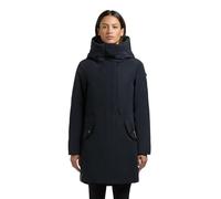 khujo Damen Wintermantel warmer Parka mit großer Kapuze und wattiertem Kragen Diance Port Blue Gr. L