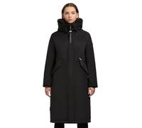 khujo Damen Wintermantel warmer Parka mit weichem Teddyfleece an der Kapuze, Taillenzugband und magnetischer Abdeckleiste Agneta-YM Black Gr. XS