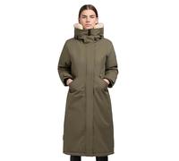 khujo Damen Wintermantel Warmer Parka mit weichem Teddyfleece an der Kapuze, Taillenzugband und magnetischer Abdeckleiste Agneta-YM Light Moss Green Gr. XS