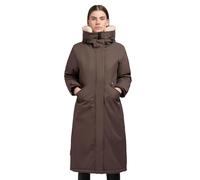 khujo Damen Wintermantel warmer Parka mit weichem Teddyfleece an der Kapuze, Taillenzugband und magnetischer Abdeckleiste Agneta-YM Stone Taupe Gr. XXL