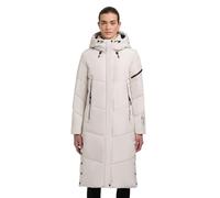 khujo Damen Wintermantel warmer Steppmantel extra lang mit zahlreichen Taschen und großer Kapuze Sonje6-YM Cotton Cream Gr. M