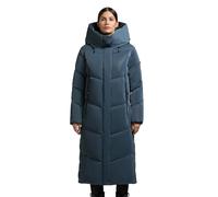 khujo Damen Wintermantel warmer Steppmantel lang aus angesagtem glänzendem Material Pulset Shiny Dim Blue Gr. XXL