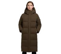 khujo Damen Wintermantel warmer Steppmantel lang mit (abnehmbarer) Kapuze Rachel Matt-YM Old Green Gr. L