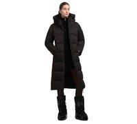 khujo Damen Wintermantel warmer Steppmantel mit verstellbarer Kapuze, innenliegenden Rucksack-Trägern und seitlichen Gehschlitzen Lima Black Gr. M