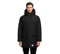 khujo Herren Kurzmantel warme lange Winterjacke mit gefütterter Kapuze Figaro Black Gr. XL