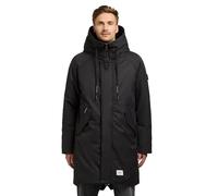 khujo Herren warme lange Wintejacke mit Magnet-Abdeckleiste und verstellbarer großer Kapuze Anth-YM Space Grey Gr. M