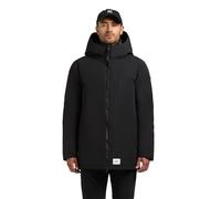 khujo Herren warme lange Winterjacke schlichte Jacke mit 2-Wege-Reißverschluss, verstellbarer Kapuze und innenliegenden Rucksack-Trägern Nedd Black Gr. M