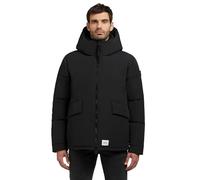 khujo Herren warme Winterjacke kurz mit Kapuze, gesteppten Ärmeln und hohem Kragen Gero-YM Black Gr. XL