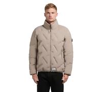 khujo Herren warme Winterjacke kurze Steppjacke mit auffälliger Steppung und warm wattiertem Stehkragen Clover Greige Gr. M