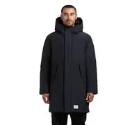 khujo Herren warmer Parka langer Wintermantel mit verstellbarer Kapuze und magnetischen Verschlüssen Fogg Port Blue Gr. L