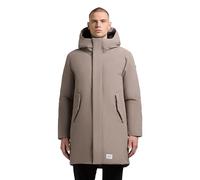 khujo Herren warmer Parka langer Wintermantel mit verstellbarer Kapuze und magnetischen Verschlüssen Fogg Greige Gr. S