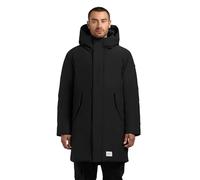 khujo Herren warmer Parka langer Wintermantel mit verstellbarer Kapuze und magnetischen Verschlüssen Fogg Black Gr. L