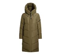 Steppmantel KHUJO "Jange-YM", Damen, Gr. XS (34), grün, Obermaterial: 100% Polyester, Futter: 100% Nylon, Wattierung 100% Polyester, casual, tailliert knielang, hoch geschlossener Ausschnitt, Langarm 