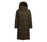 khujo Damen Wintermantel warmer Steppmantel lang mit (abnehmbarer) Kapuze Rachel Matt-YM Old Green Gr. L