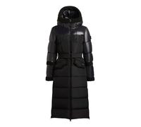 khujo Damen langer Wintermantel warmer Parka mit Plüsch-Elementen, Klettverschluss-Taillengürtel, innenliegenden Rucksack-Trägern, magnetischen Details und Gehschlitzen Julita2 Black Gr. XL