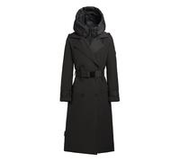 khujo Damen Wintermantel warmer Trenchcoat mit Taillengürtel und abnehmbaren Kragen Elena-YM Space Grey Gr. M