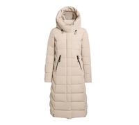 Wintermantel KHUJO "Sensy-YM", Damen, Gr. M38, beige (hellbeige), Obermaterial: 100% Polyester, Innenfutter: 100% Nylon, Wattierung: 100% Polyester, tailliert kniebedeckend, Rundhals, Ärmel ohne Ärmel