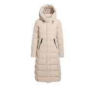 Wintermantel KHUJO "Sensy-YM", Damen, Gr. XS (34), beige (hellbeige), Obermaterial: 100% Polyester, Innenfutter: 100% Nylon, Wattierung: 100% Polyester, tailliert kniebedeckend, Rundhals, Ärmel ohne Ä