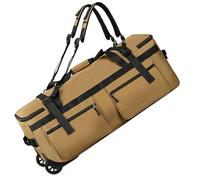 KiBcsLic Faltbare Trolley-Reisetasche großes Fassungsvermögen großer Reiserucksack mit Rollen mehrere Tragemöglichkeiten XXL Reisetasche mit Rucksackfunktion, Wolfbraun